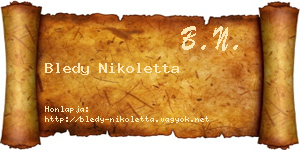 Bledy Nikoletta névjegykártya